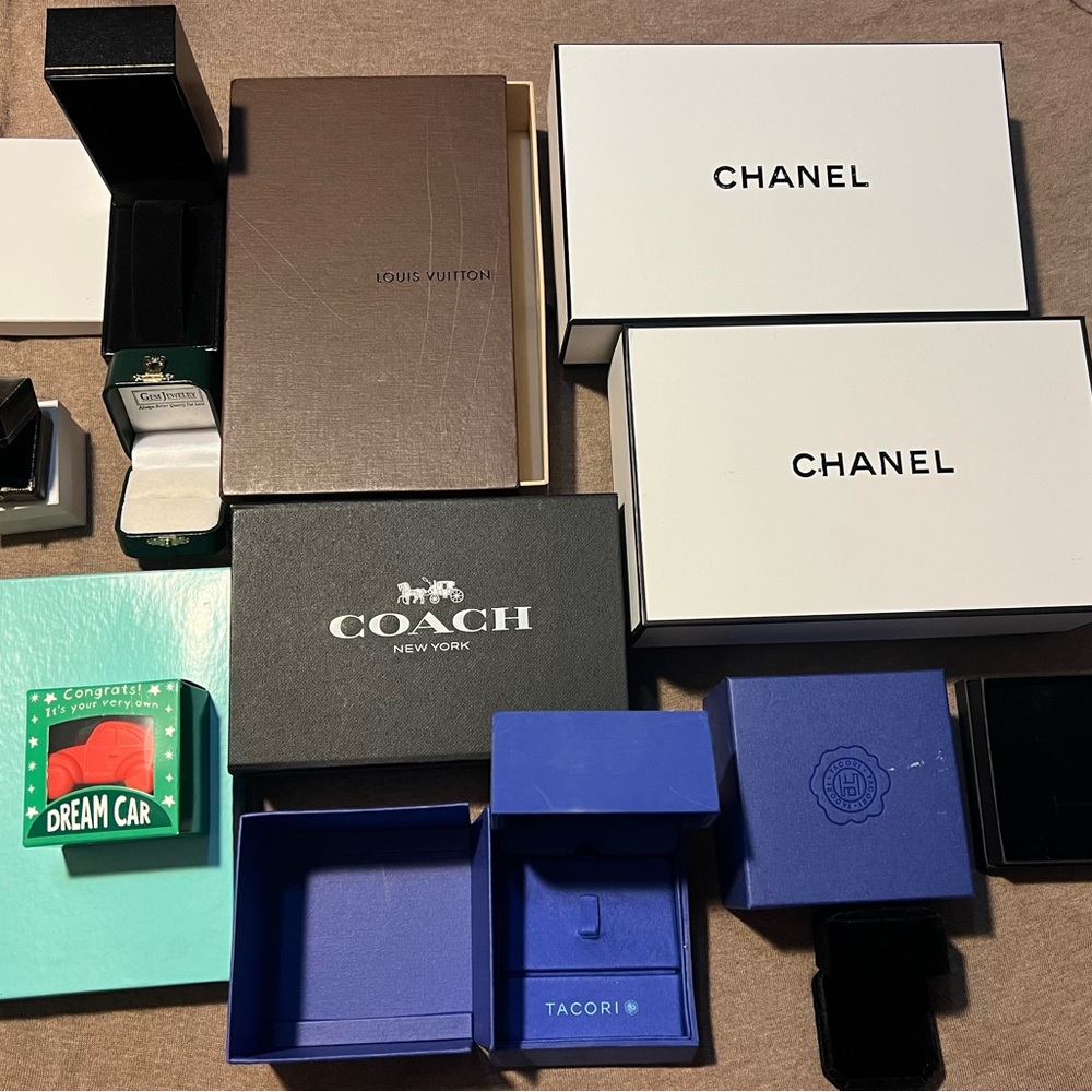 Assorted women’s or Men's Accessory Boxes - Chanel, Coach, Louis Vuitton, Tacori